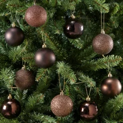 Kerstbal Bruin 10 Stuks