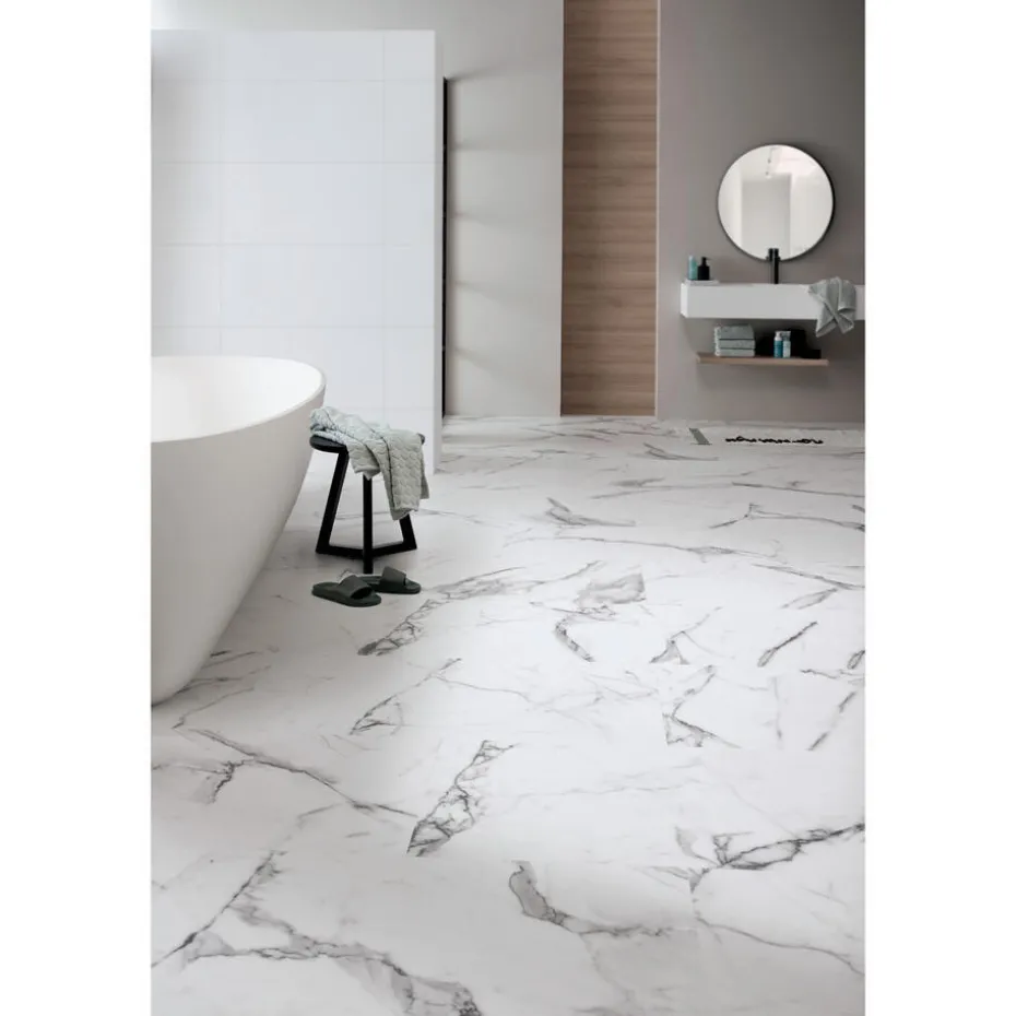 Klik PVC Marble Wit Tegel XL Plank